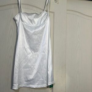 Silk like white dress